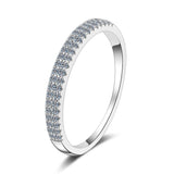 Slim Thin stackable Band Moissanite Band Ring-RM506