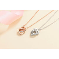 Heart Moissanite Necklace-Two Heart Shape necklace