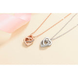 Heart Moissanite Necklace-Two Heart Shape necklace