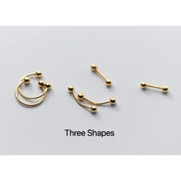 Screw back Solid Silver Balls Studs Earrings-ESB001