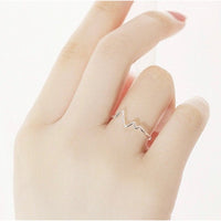 Stackable EKG Wave Band Ring