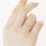 Stackable EKG Wave Band Ring