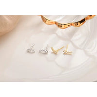 Graduated CZ Diamonds Stud Earrings-ECZ027