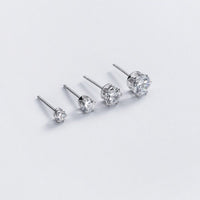 Silver Gold Stud Earring-5A CZ Diamonds Studs-ECZ030