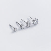 Silver Gold Stud Earring-5A CZ Diamonds Studs