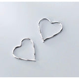 Sterling Silver Heart Hoop Earrings – SH008
