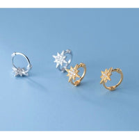 Small Star Hoop Huggies Earrings-SH031