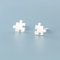 Jigsaw Puzzle Shape Studs Earrings