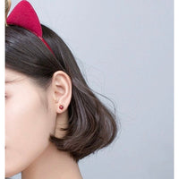 Small Ruby Red Nose Reindeer Studs Earrings- Reindeer Stud-EOS006