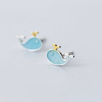 Small Marine Animals Dolphin Studs Earrings