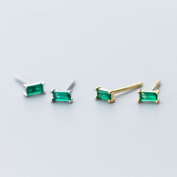 Small Emerald Green Studs Earrings-EOS002