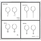 Small Dangle Huggie Hoop Earrings