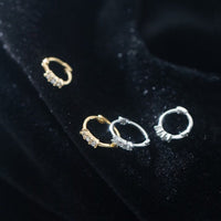 Tiny CZ Diamonds Hoop Earrings-SH030