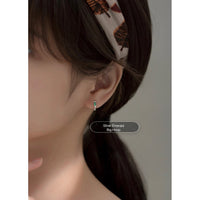 Small Emerald Green Huggie Earrings-SH012