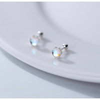 Solitaire Moonstone Small Screw back Studs Earrings - ESB010