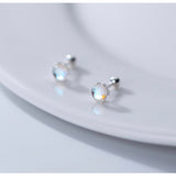 Solitaire Moonstone Small Screw back Studs Earrings - ESB010