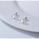 Solitaire Moonstone Small Screw back Studs Earrings