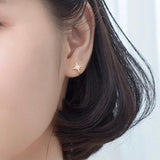 Small Star Hoop Huggies Earrings-SH031