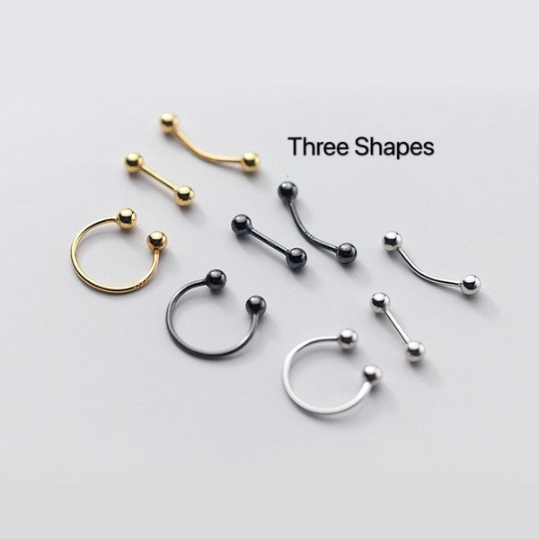 Screw back Solid Silver Balls Studs Earrings-ESB001