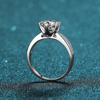 Moissanite Solitaire six Prongs Statement Ring