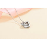 Heart Moissanite Necklace-Two Heart Shape necklace