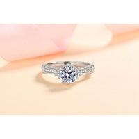 Moissanite Rose Flower Petals Engagement Ring