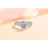 Moissanite Rose Flower Petals Engagement Ring