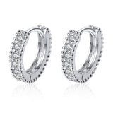 Moissanite Diamonds Huggie Earrings-Classic Moissanite Huggie Hoops