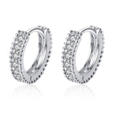 Moissanite Diamonds Huggie Earrings-Classic Moissanite Huggie Hoops