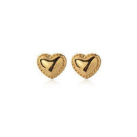 Tiny Heart Stud Earrings-SS007