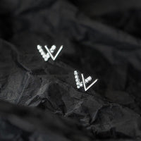Dainty W Shape W Letter Solid Silver Studs Earrings
