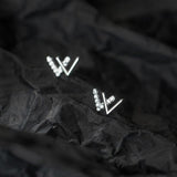Dainty W Shape W Letter Solid Silver Studs Earrings