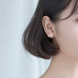 Cute Pink Small Birds Silver Studs Earrings