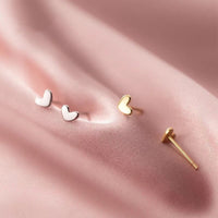Tiny Heart Stud Earrings-SS006