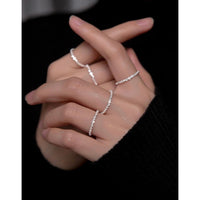 Sparkling Silver /Shining Slim Band Rings