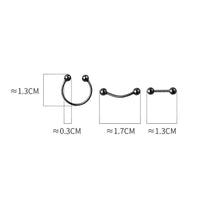 Screw back Solid Silver Balls Studs Earrings-ESB001