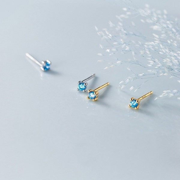Mini Sapphire Stud Earrings-ECZ003