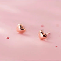 Rose Gold Heart Stud Earrings-SS008