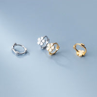 Flower Small Hoop Huggie Earrings-SH028