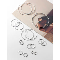 Thin Small Medium Big Hoop Earrings-SH022
