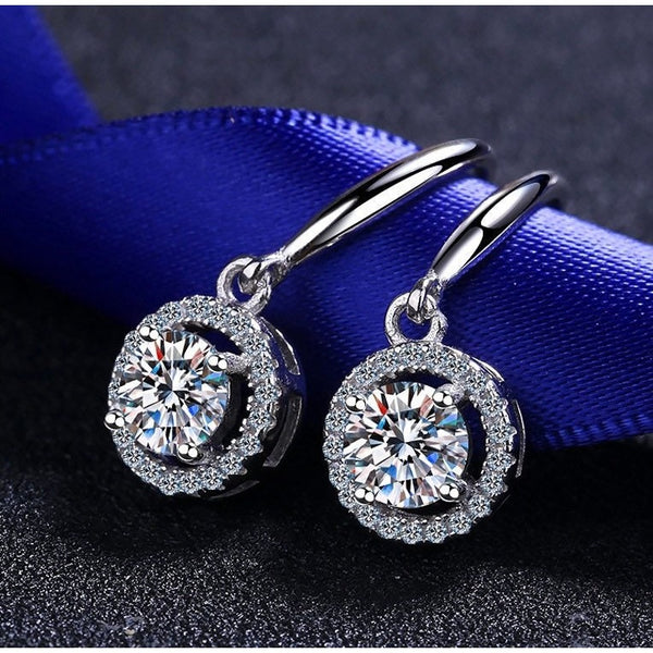 Moissanite Diamonds Hook Earrings