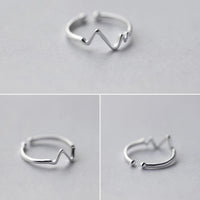 Stackable EKG Wave Band Ring