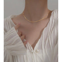 Thin Choker-Lip Details-Sterling Silver Simple Necklace