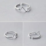 Stackable EKG Wave Band Ring