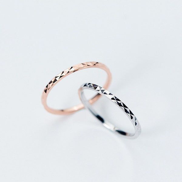 Dimond Cut Slim Band Rings