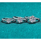 Moissanite Engagement Ring-Classic Solitaire Rings-RM002