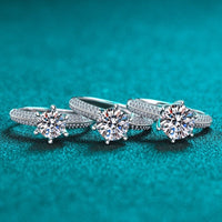 Moissanite Engagement Rings-Classic Solitaire Rings-RM011