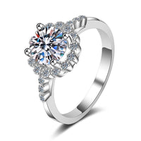 Moissanite Engagement Ring-Flower Like Diamonds, Brilliant Statement Ring