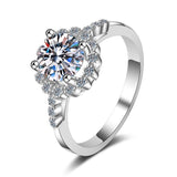 Moissanite Engagement Ring-Flower Like Diamonds-Brilliant Statement Ring-RM005