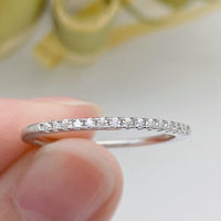 Moissanite Band Ring; Slim Thin stackable Band ring